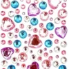 STICKERS STRASS CRISTAL COEURS COULEURS PASTEL X109 PIECES