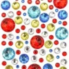 STICKERS STRASS CRISTAL RONDS COULEURS VIVES X109 PIECES