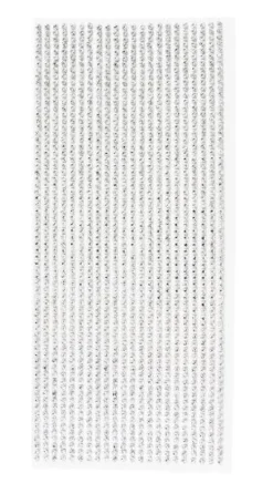 STICKERS STRASS FACETES ARGENT BANDE ADHESIVE 30X12CM