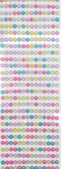 STICKERS STRASS PASTEL RONDS 5MM X378 PIECES