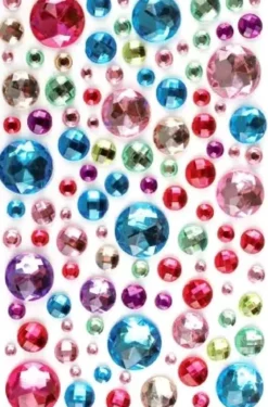 STICKERS STRASS ROND MULTICOLORE 0.5 A 2 CM X 106 PCS
