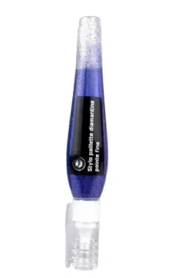 STYLO PAILLETTES DIAMANTINES BLEU FONCE 10G
