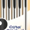 5 STYLOS BILLE CRISTAL NOIR