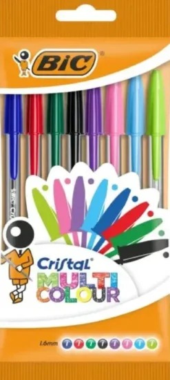 15 STYLOS CRISTAL MULTICOLORE BIC