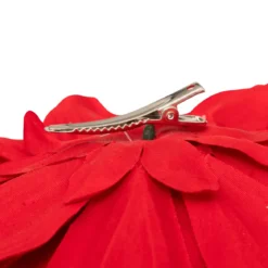 SUJET DE NOEL DAHLIA VELOURS ROUGE 20CM