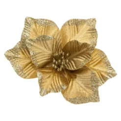 SUJET DE NOEL POINSETTIA OR