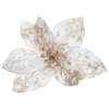SUJET POINSETTIA XL BLANC OR 40CM