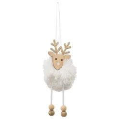 SUJET RENNE BOIS POLYESTER OR 11CM