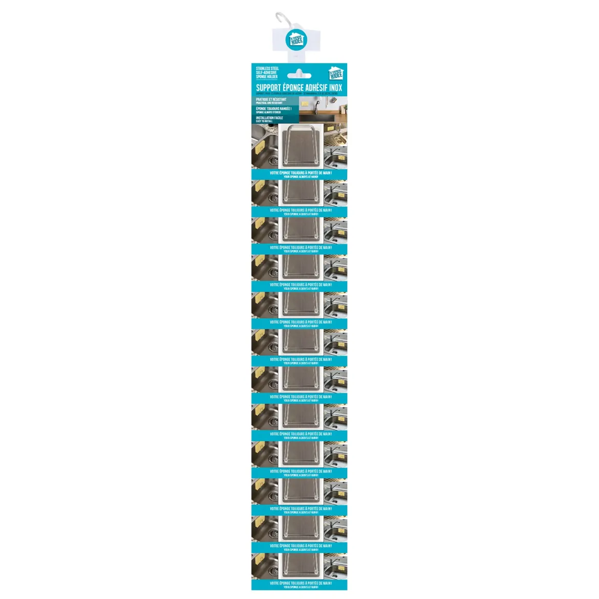 SUPPORT EPONGE ADHESIF INOX 4X4X3CM