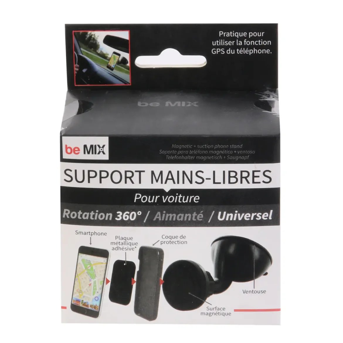 SUPPORT SMARTPHONE AIMANTE A VENTOUSE