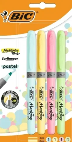 4 SURLIGNEURS BIC PASTEL