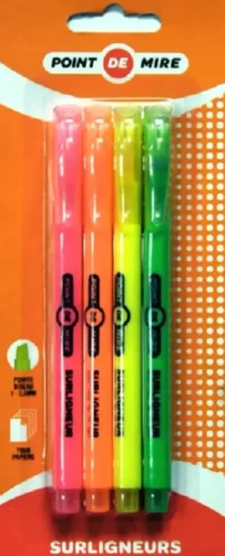 4 SURLIGNEURS FINS COLORIS