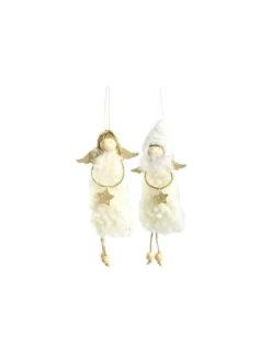 SUSPENSION ANGE LAINEUX ETOILE 24X3CM
