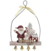 SUSPENSION BOIS PERE NOEL BUCHE GRELOTS