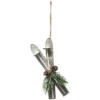 SUSPENSION BOIS SKI GRIS BRANCHE 15CM