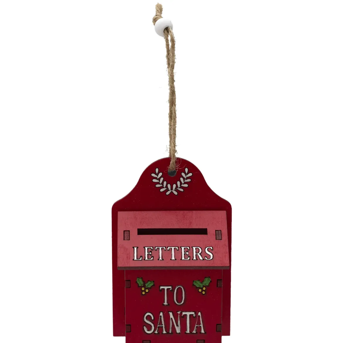 SUSPENSION BOITE AUX LETTRES NOEL ROUGE H.10CM