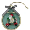 SUSPENSION BOULE PERE NOEL TROTINETTE D.9.5CM