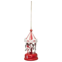 SUSPENSION CARROUSEL ROUGE BOIS