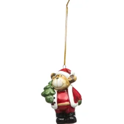 SUSPENSION CERAMIQUE PERSONNAGE NOEL H.6.5CM