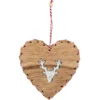 SUSPENSION COEUR CERF EFFET FOURRURE H14CM