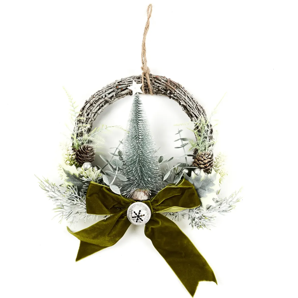 SUSPENSION COURONNE AVEC RUBAN 23CM