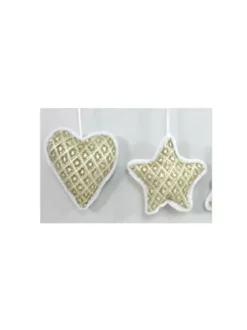 SUSPENSION COUSSIN BLANC ET OR