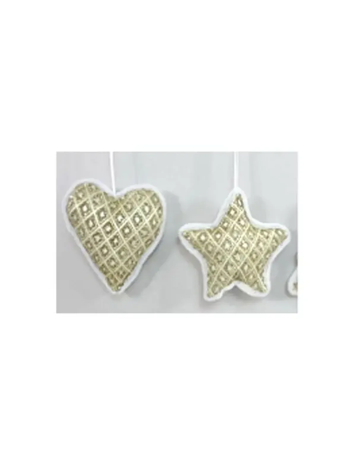 SUSPENSION COUSSIN BLANC ET OR