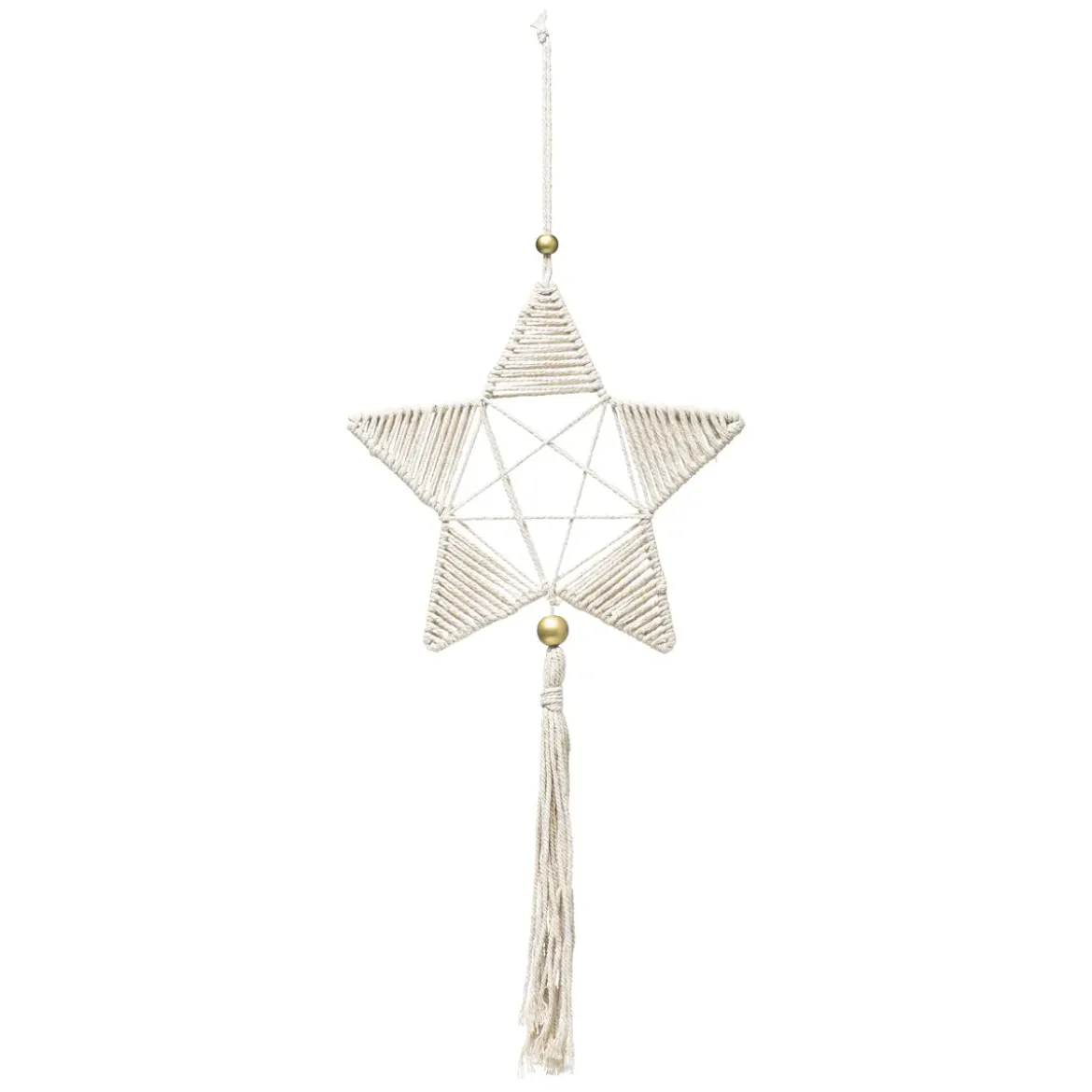 SUSPENSION ETOILE CORDE BEIGE H.54CM