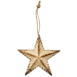 SUSPENSION ETOILE EN BOIS H21CM