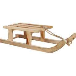 SUSPENSION LUGE EN BOIS VIEILLI 32X12CM