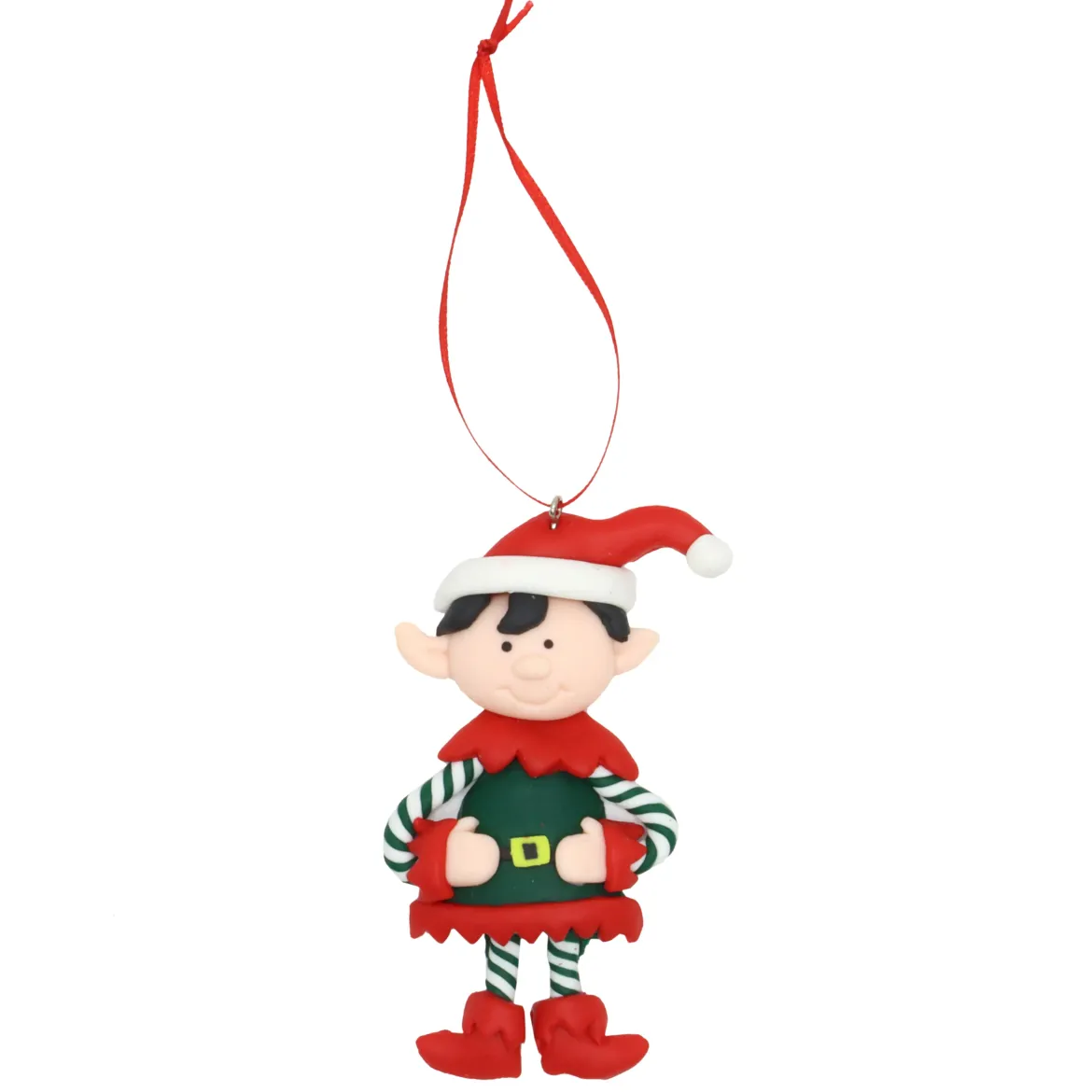 SUSPENSION LUTIN VERT ROUGE H.10CM
