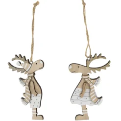 SUSPENSION NOEL RENNE VERT 7X12CM