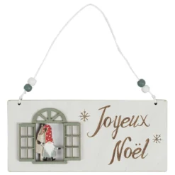 SUSPENSION PANCARTE NOEL AVEC FENETRE 20X9CM
