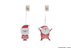 SUSPENSION PERE NOEL BOIS 19X0.6X17.5CM ROUGE