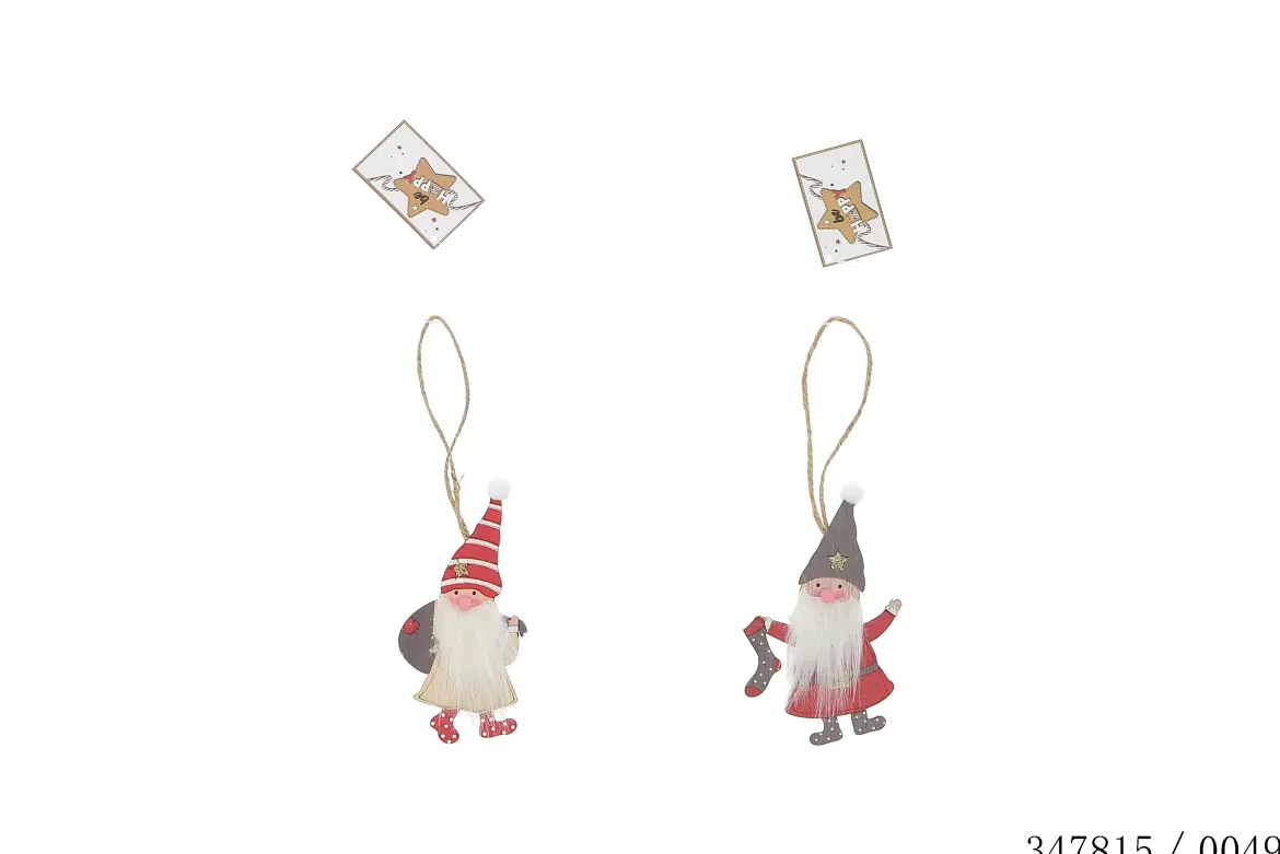 SUSPENSION PERE NOEL 6X11.5X0.5CM BOIS