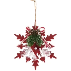 SUSPENSION PLASTIQUE COURONNE FLOCON 10CM