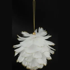 SUSPENSION PLUME BOULE BOUT PERLES