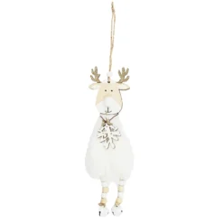 SUSPENSION RENNE EFFET FOURRURE H.23CM