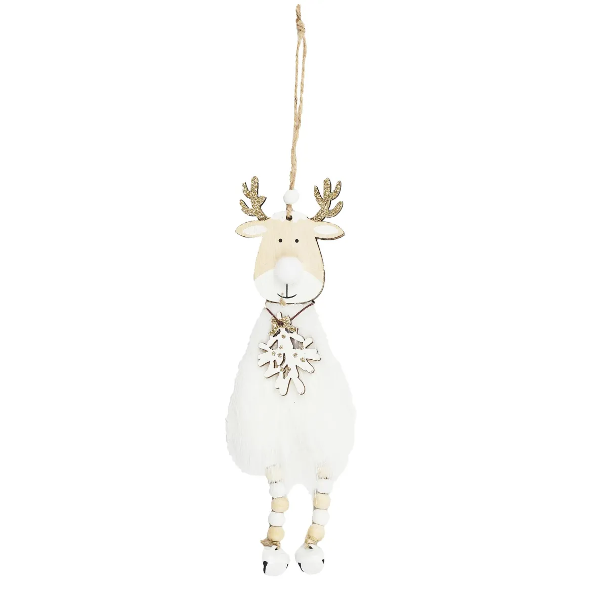 SUSPENSION RENNE EFFET FOURRURE H.23CM