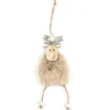 SUSPENSION RENNE EFFET FOURRURE MARRON CLAIR