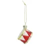 SUSPENSION TAMBOUR VERRE ROUGE ET BLANC