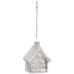 SUSPENSION VERRE CHALET BLANC 6.5CM