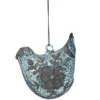 SUSPENSION VERRE EFFET CRAQUELE OISEAU GRIS