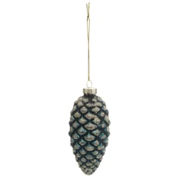 SUSPENSION VERRE POMME DE PIN 10.5CM