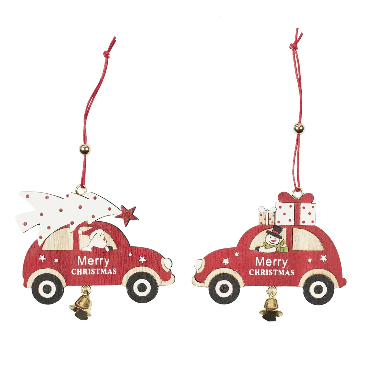 SUSPENSION VOITURE ROUGE EN BOIS