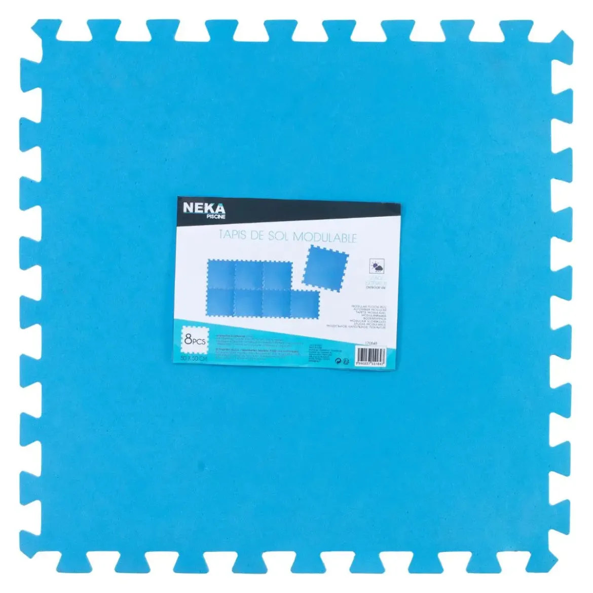 TAPIS MOUSSE PISCINE 8 PIECES BLEU