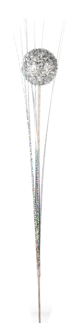 TIGE DECO PAILLETEE H.80CM MODELES ARGENT