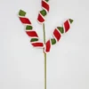 TIGE DECORATIVE TORSADEE VELOURS H.72CM ROUGE VERT