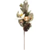 TIGE FEUILLES DOREES BOULES ET POMMES DE PIN H.60CM