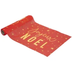 TISSU JOYEUX NOEL BLANC IMPRIME ROUGE 28X500CM